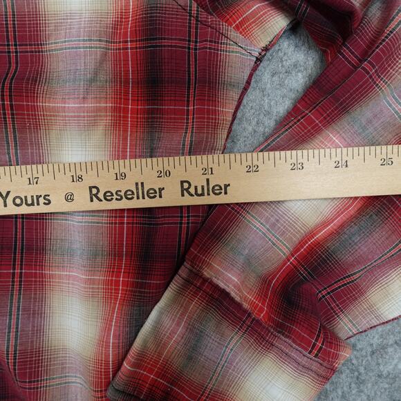 Wrangler Shirt Mens Large Pearl Snap Western Plaid Long Sleeve Pockets Rodeo - Picture 5 of 7